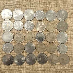 Indian 2 Rupee Coins lot around year 2000s - 30 coins
